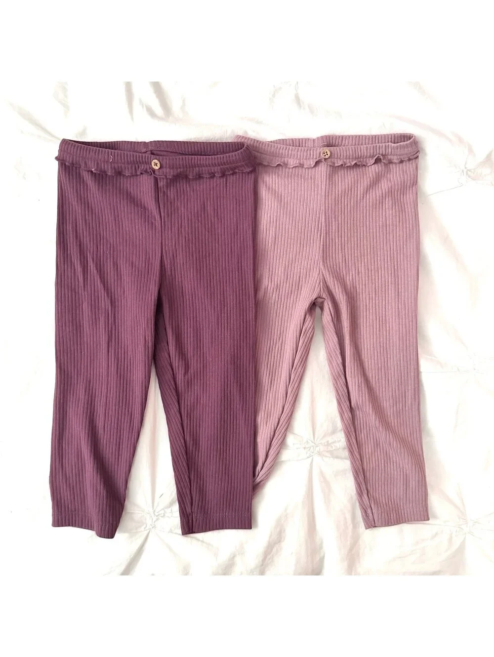 Carters Purple and Pink Ribbed Leggings